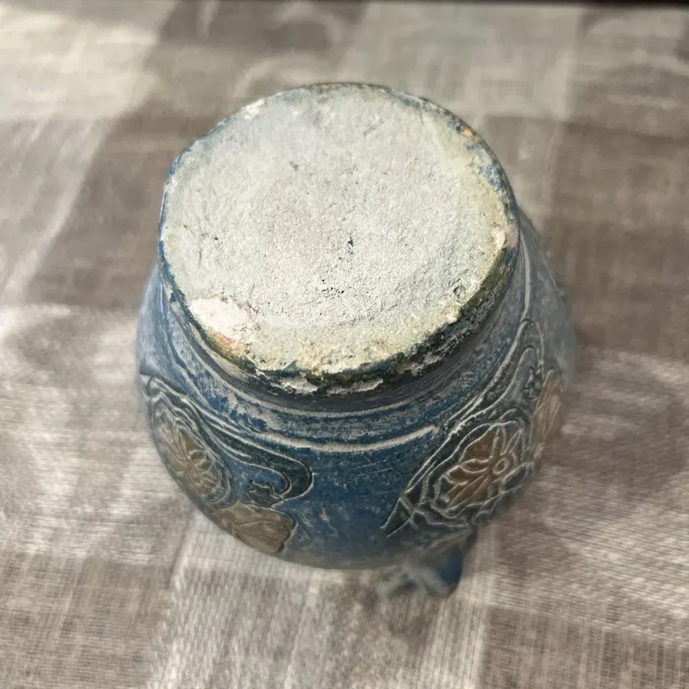 Southwestern  Vase Native American Blue Pottery